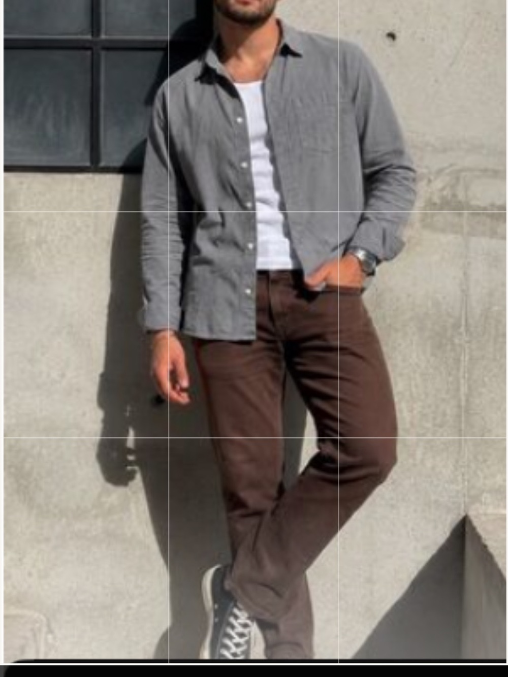 H&M Men’s Heather Gray Casual Button-Down Shirt Sz Med.